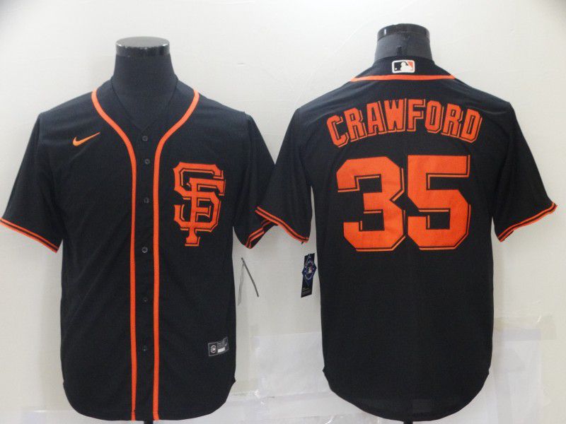Men San Francisco Giants #35 Crawford Black Game 2021 Nike MLB Jersey->los angeles angels->MLB Jersey